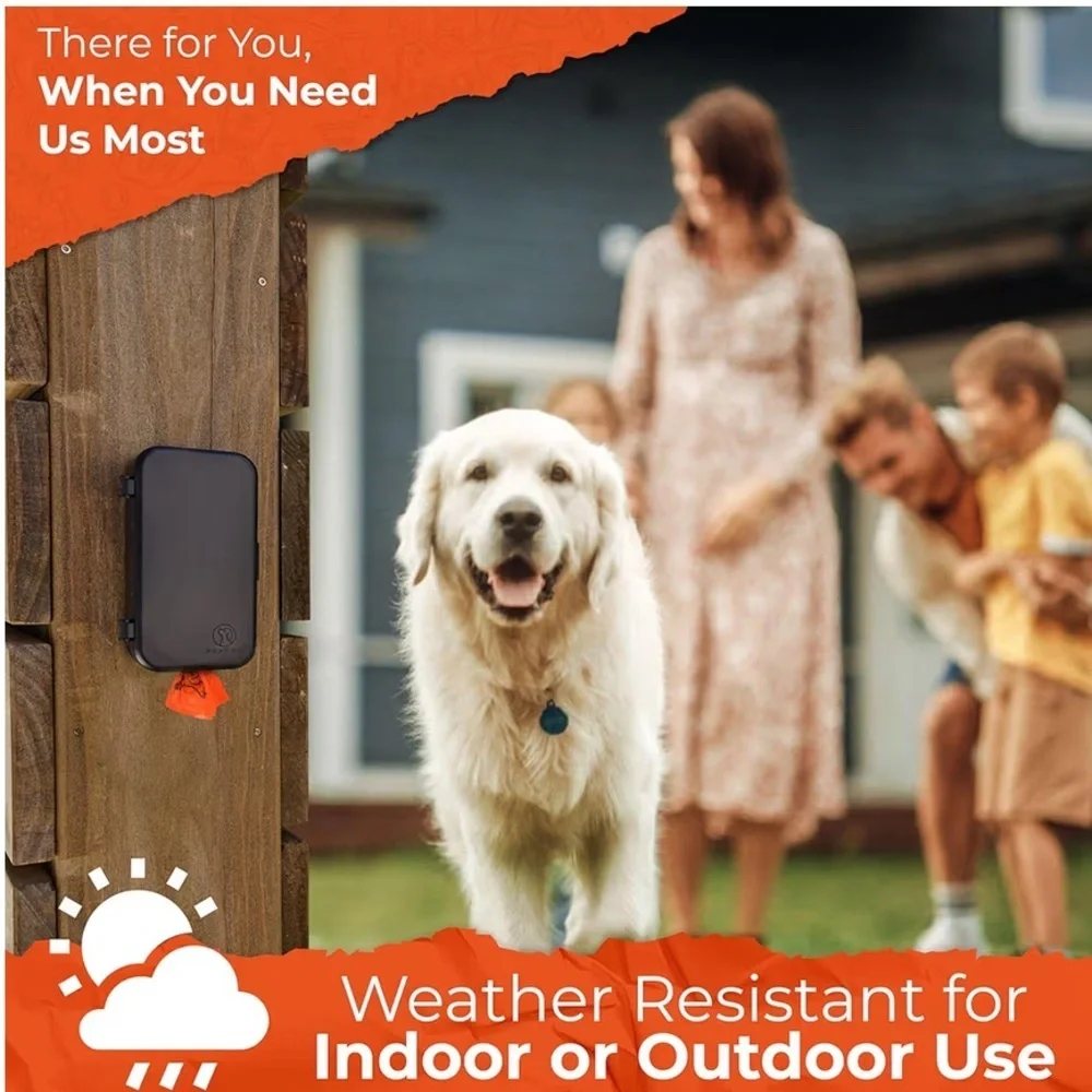 Black Dog Waste Bag Dispenser with Orange Bags